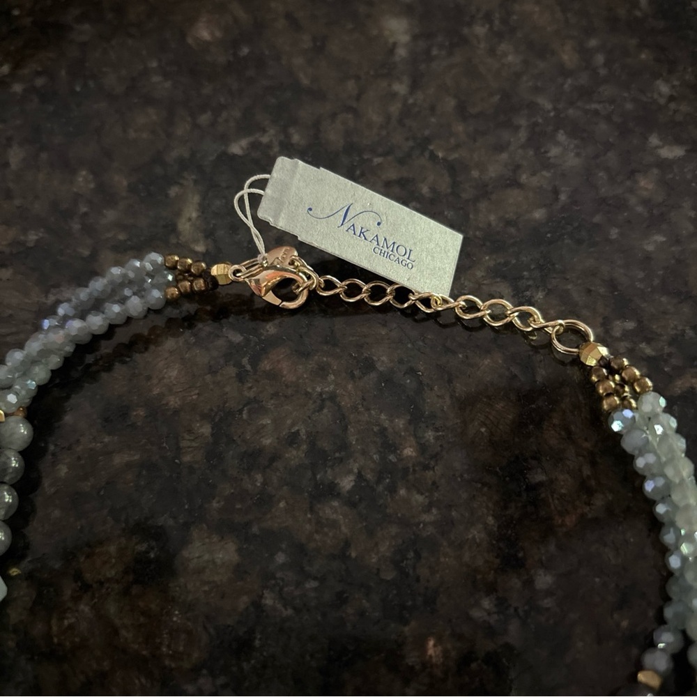 Nakamol Aqua and Silver Beaded Necklace - Picture 3 of 4